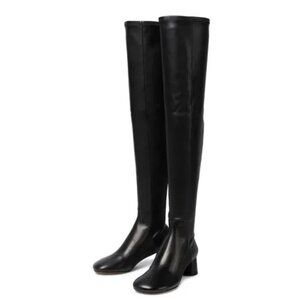 Thigh High Glove Boots in Black